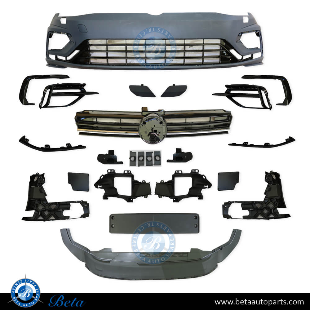 Front Bumper assembly Upgrade to R Look for Volkswagen Golf 7.5 2017-2019 models, Part Number 5G0807217GA Front Bumper assembly Upgrade to R Look for Volkswagen Golf 7.5 2017-2019 models, Part Number 5G0807217GA